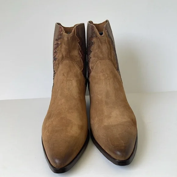 Jo Ghost Women's Sidewinder Suede Western Chelsea Boots EU 39 US 9 Italy Brown